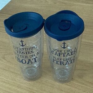 Insulated Tumblers(set of 2) Travel Cups 16oz Boating . New